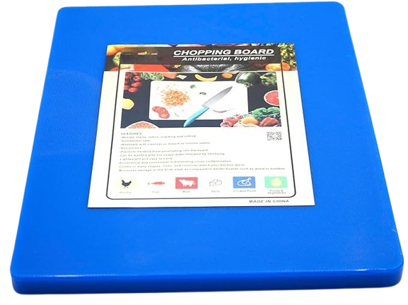 Plastic Chopping Board Kitchen Cutting Board, Chef Professional Heavy Duty Chop Bord Cutting Board, Plastic Cutting Board, Base Perfect for Meats & Vegetables (Blue) 43x27x2