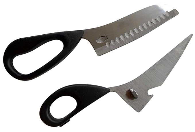 Vegetable Cutting Kitchen Scissor || Stainless Steel Detachable Multipurpose Kitchen Scissors || Scissors For Cutting Chicken, Poultry, Game, Bone, Meat (Multicolour) (Pack Of 1)