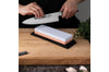 Knife Sharp Premium stone Sharpening Stone 2 Sider -Stone Knife Sharpener with Flattening Stone; Nonslip Rubber Base
