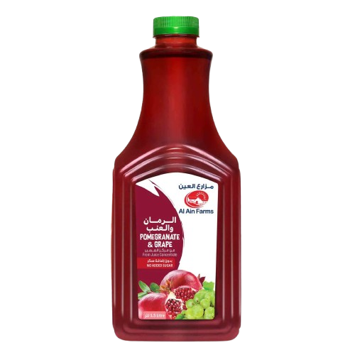 Al Ain Farms Pomegranate & Grape Juice - No Added Sugar, No Added Colors 1.5 L