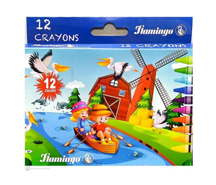 Flamingo Wax Crayons ,12pieces