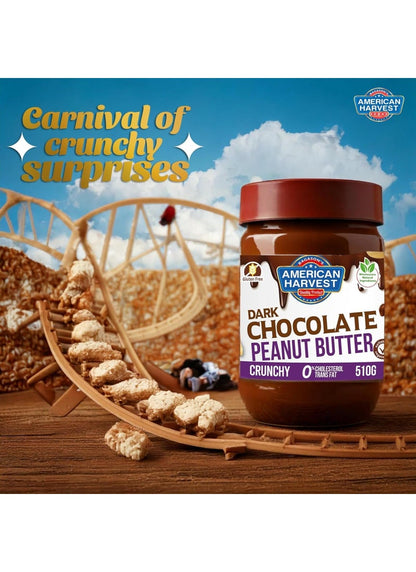 American Harvest Dark Chocolate Crunchy Peanut Butter, 510g