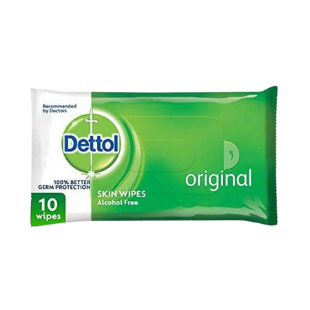 Dettol Original Antibacterial Skin Wipes, 10 wipes