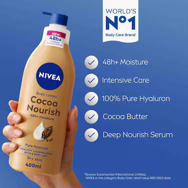 Nivea Cocoa Butter Body Lotion for Dry Skin, 400ml