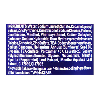 Clear Men Cool Sport Menthol Anti-Dandruff Shampoo, 400ml