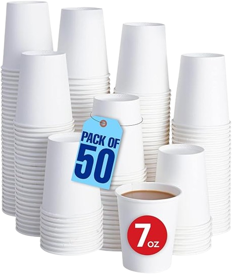 Fiji Pack 7 Oz Paper Cups, 50 Pieces