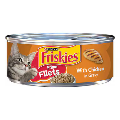 Purina Friskies Prime Filets Wet Cat Food with Chicken in Gravy, 156g