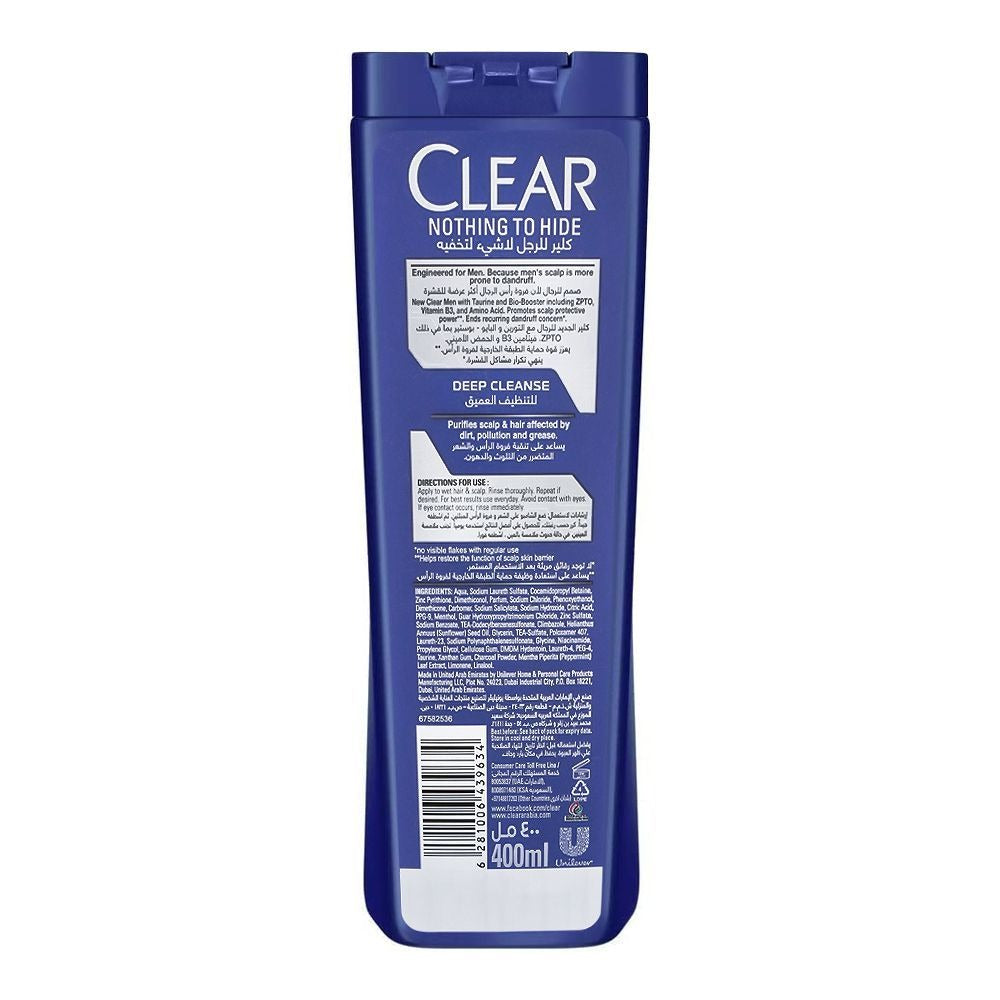 Clear Men Anti-Dandruff Deep Cleanse Shampoo, 400ml