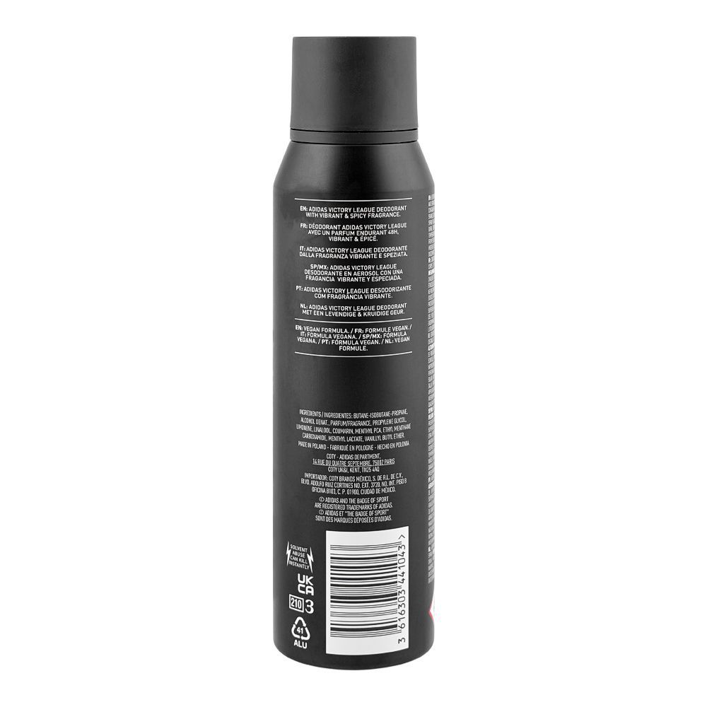 Adidas Victory League 48H Deodorant Body Spray for Men, 150ml