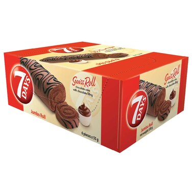 7 Days Jumbo Swiss Roll Filled with Cocoa, 55g