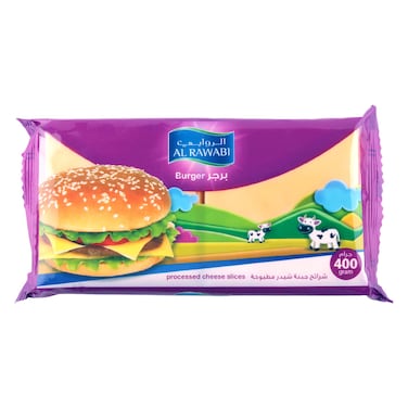 Al Rawabi Processed Burger Cheddar Cheese Slices, 400g