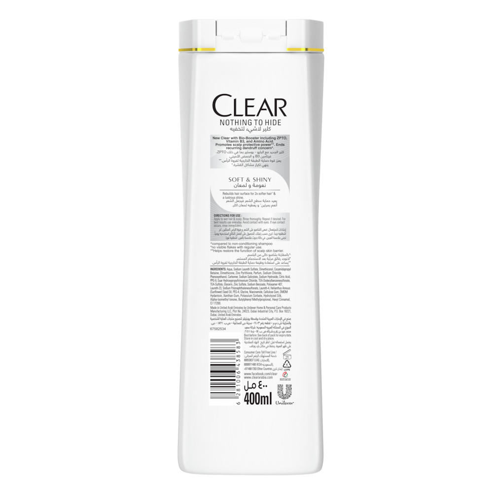 Clear Silk Proteins for Soft & Shiny Hair Anti-Dandfruff Shampoo, 180ml + Closeup Ever Fresh Red Hot Flavour Toothpaste, 25ml, 1 Bundle