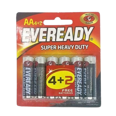 Eveready Battery AA Black 6 Pieces