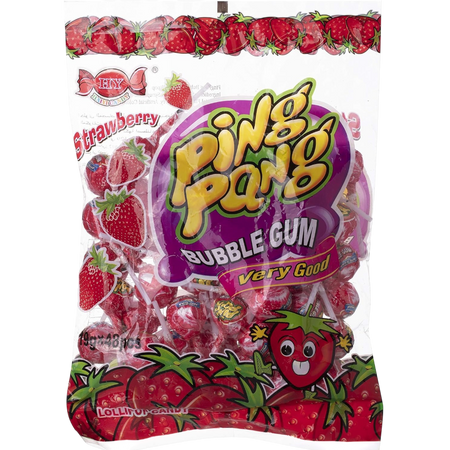 Ping Pong Strawberry Bubble Gum 48X18gm