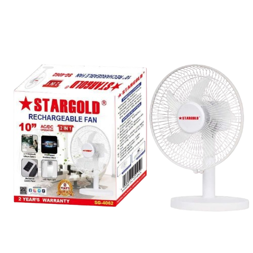 Stargold Rechargeable Table Fan, 10 inch