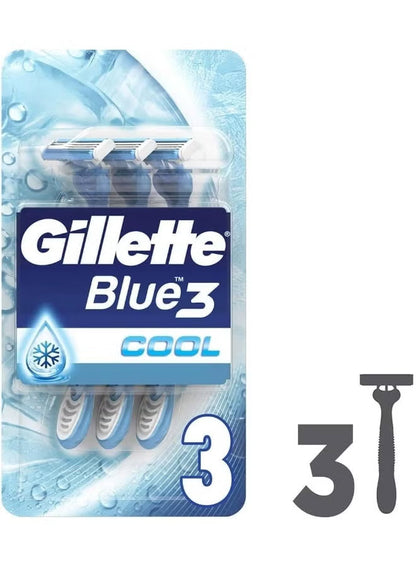 Gillette Blue 3 Cool Razors, 6 Pieces