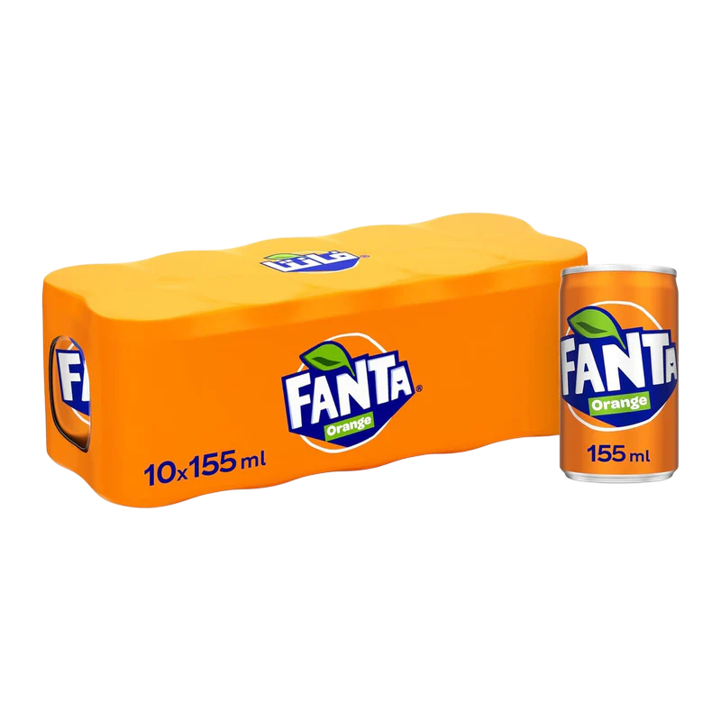 Fanta Orange Carbonated Soft Drink Can, 10x155ml
