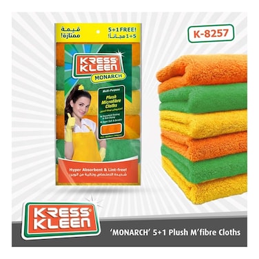 Kress Kleen Monarch Microfiber Cloth, 6 Pieces