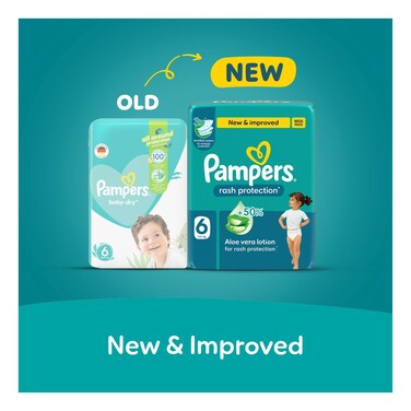 Pampers Rash Protection Taped Diapers, Size 6, 13+kg, 10 Pieces