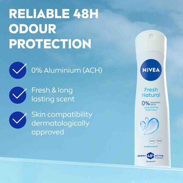 NIVEA Fresh Sensation Antiperspirant 48H Deodorant Spray for Women, 150ml