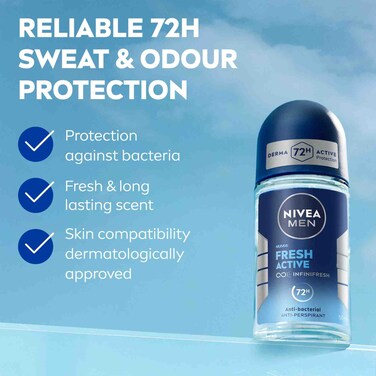 Nivea Men Anti-Perspirant Fresh Active Deodorant Roll-On, 50ml