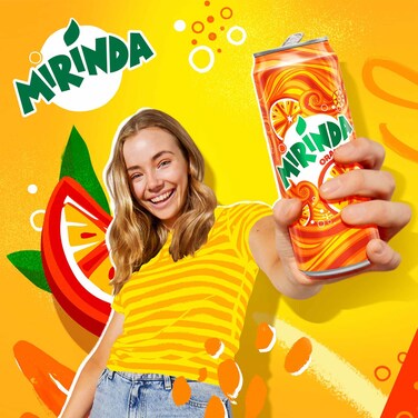 Mirinda Orange Soft Drink Can, 330ml