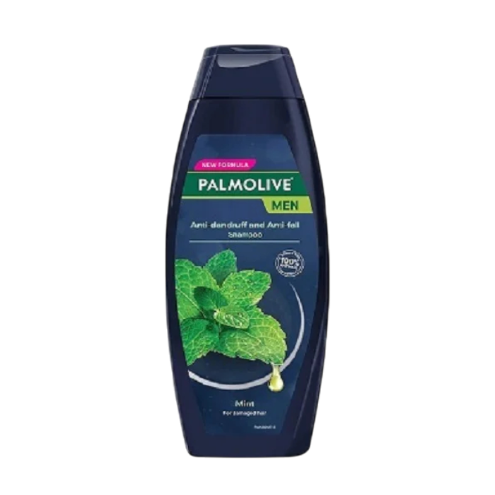 Palmolive Men Anti-Dandruff and Anti-Fall Shampoo for Damaged Hair, 100% Natural Ingredients, Mint Shampoo 380ml