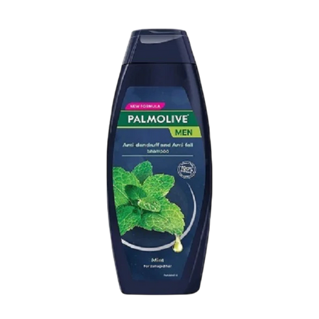 Palmolive Men Anti-Dandruff and Anti-Fall Shampoo for Damaged Hair, 100% Natural Ingredients, Mint Shampoo 380ml