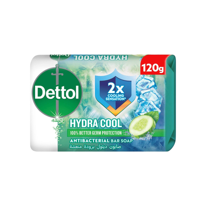 Dettol Hydra Cool Anti-Bacterial Bar Soap Cucumber & Icy Menthol Scent Value Pack 4 x 165 g
