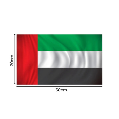 UAE National Wooden Handle Flag, 20x30cm