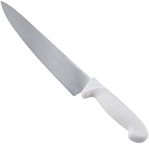Kitchen Knife with Stainless Steel Blade and White Polypropylene Handle - 6 Inches