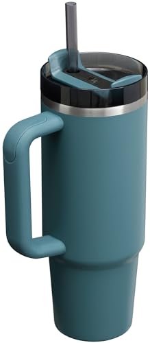 Stanley Quencher H2.0 Tumbler with Handle and Straw 30 oz | Flowstate 3-Position Lid | Cup Holder Compatible for Travel | Insulated Stainless Steel Cup | BPA-Free | Blue Spruce