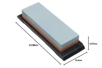 Knife Sharp Premium stone Sharpening Stone 2 Sider -Stone Knife Sharpener with Flattening Stone; Nonslip Rubber Base
