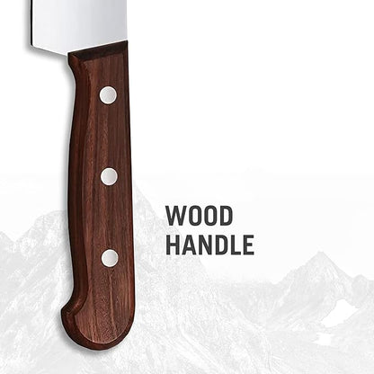 Wood Carving Knife 8 inches Stainless Steel Straight Edge Blade Ideal for Large Cuts Professional and Home Use Wooden Swiss Made