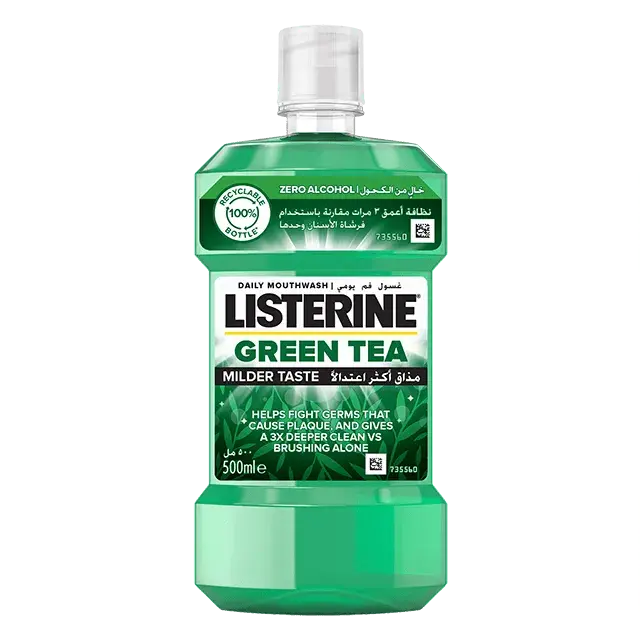 Listerine Milder Taste Mouthwash Green Tea Flavor, 250ml
