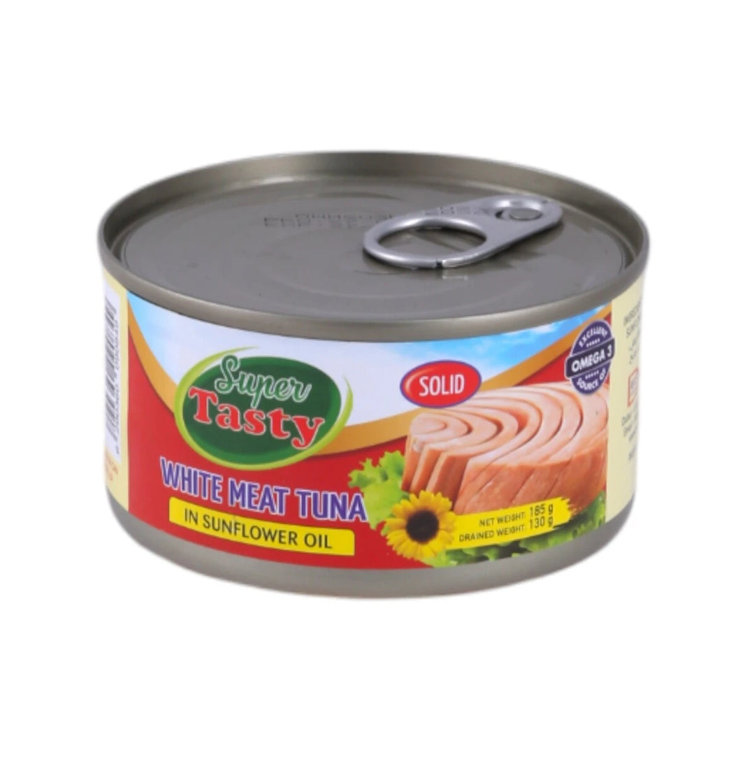 Super Tasty White Meat Tuna in Sunflower Oil, 3x185g
