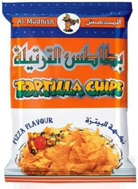 Al Mudhish Pizza Flavour Tortilla Chips, 24x20g