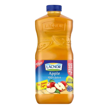 Lacnor No Added Sugar 100% Apple Juice, 1.75L