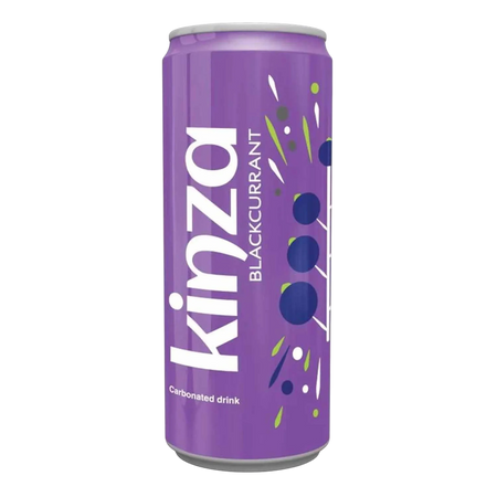 Kinza Blackcurrant Carbonated Drink Can, 250ml