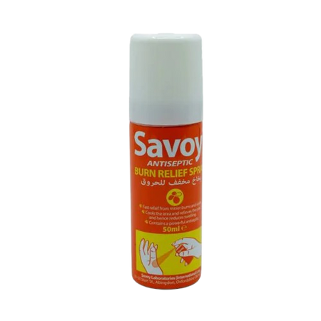 Savoy Antiseptic Burn Relief Spray, 50ml