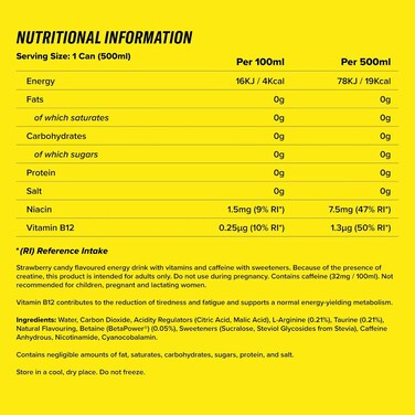 C4 Millions Strawberry Energy Drink 500Ml