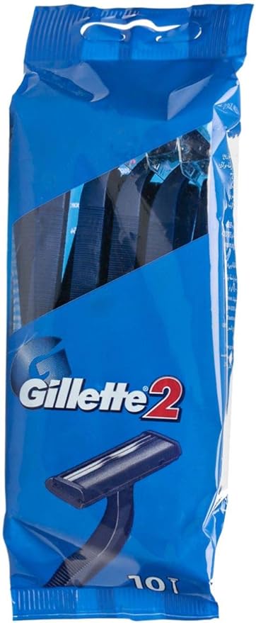 Gillette 2 Disposable Razors for Men, 10 Pieces