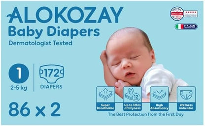 Alokozay Premium Baby Diapers, 86 Pieces, 2-5kg