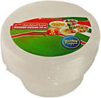 Fijipack Micro Wave Container, 250cc, 5 Pieces