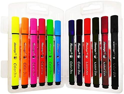 Flamingo Colour Pen, 12 Pieces