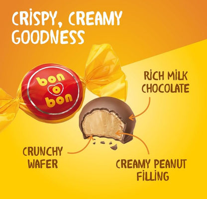 Arcor Bon O Bon with Peanut Cream Filling and Wafer, 150g