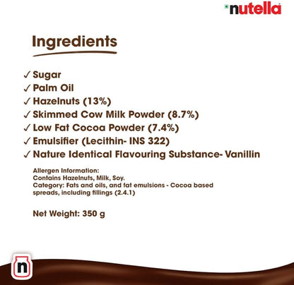 Nutella Chocolate Hazelnut Spread, 350g