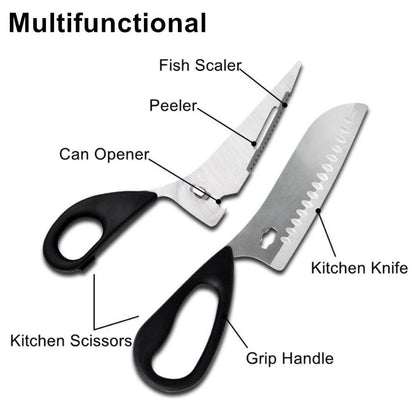 Vegetable Cutting Kitchen Scissor || Stainless Steel Detachable Multipurpose Kitchen Scissors || Scissors For Cutting Chicken, Poultry, Game, Bone, Meat (Multicolour) (Pack Of 1)