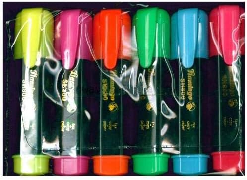 Flamingo Highlighter-F-555-6, 6 Pieces