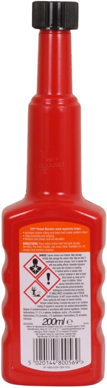STP Power Booster 200ml - Boosts Octane & Cleans Fuel System